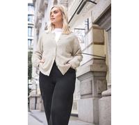 Yours Curve Natural Brown Button Through Cardigan - Women's - Plus Size Curve