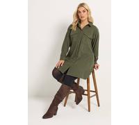 Yours Women's Button Through Corduroy Dress in Light Khaki | Size: 16
