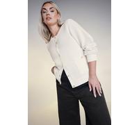 Yours Curve Button Through Pocket Cardigan - Women's - Plus Size Curve White