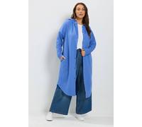 Yours Women's Buttoned Through Hooded Maxi Jacket in Cobalt | Size: 16