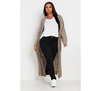 Yours Curve Brown Cable Knit Maxi Cardigan - Women's - Plus Size Curve