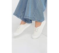 Yours Women's Canvas Slip On Trainers in Cream | Size: 8E Yours Cream 8E