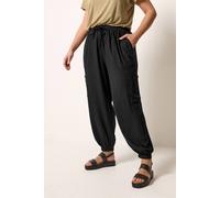 Yours Women's Cargo Balloon Trousers in Black | Size: 30/32