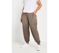 Yours Women's Cargo Harem Joggers in Brown | Size: 30-32 Yours Brown 30-32