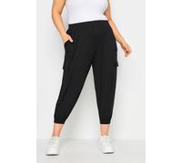 Yours Women's Cargo Harem Trousers in Black | Size: 20 Yours Black 20