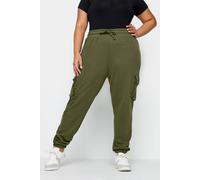 Yours Curve Green Cuffed Cargo Joggers - Women's - Plus Size Curve
