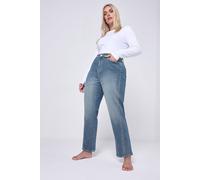Yours Carrot Leg Jeans In Mid Blue Mid Blue 18