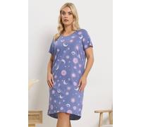 Yours Women's Celestial Dipped Back Nightdress in Purple | Size: 22-24 Yours Purple 22-24