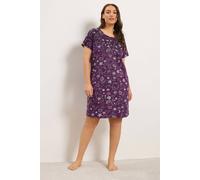 Yours Women's Celestial Placket Nightdress in Purple | Size: 38/40