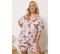 Yours Women's Celestial Short Pyjama Set in Baby Pink | Size: 18/20