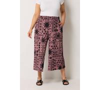 Yours Women's Celestial Textured Culottes Trouser in Pink | Size: 20