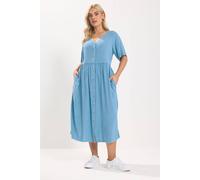 Yours Women's Chambray Maxi Tea Dress in Mid Blue | Size: 20 Yours Mid Blue 20