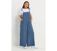 Yours Women's Chambray Wide Leg Dungarees in Blue | Size: 20 Yours Blue 20