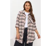 Yours Women's Check Boyfriend Shirt in Pink | Size: 20