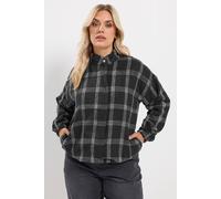 Yours Women's Check Funnel Neck Bomber Jacket in Black | Size: 10 Yours Black 10