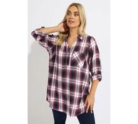 Yours Women's Check Overhead Shirt in Pink | Size: 22-24 Yours Pink 22-24