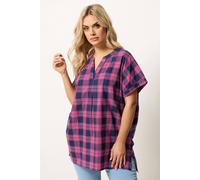 Yours Curve Check Pleated Top - Women's - Plus Size Curve