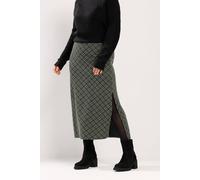 Yours Check Print Textured Tube Skirt In Dark Green Dark Green 16