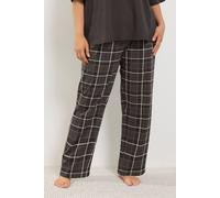 Yours Women's Check Wide Leg Cotton Pyjama Bottoms in Chocolate | Size: 18-20 Yours Chocolate 18-20