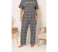 Yours Women's Check Wide Leg Pyjama Bottoms in Grey | Size: 22-24 Yours Grey 22-24
