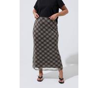Yours Limited Collection Curve Brown Checked Mesh Skirt - Women's - Plus Size Curve