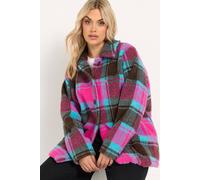 Yours Women's Checked Teddy Borg Fleece in Pink | Size: 22/24