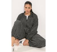 Yours Women's Checked Track Jacket in Black | Size: 18