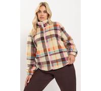 Yours Women's Checked Zip Through Fleece in Cream | Size: 18 Yours Cream 18