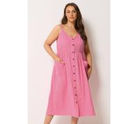Yours Curve Pink Cheesecloth Strappy Maxi Dress - Women's - Plus Size Curve