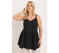 Yours Women's Cheesecloth Sleeveless Top in Black | Size: 16 Yours Black 16