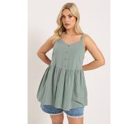 Yours Women's Cheesecloth Sleeveless Top in Light Green | Size: 16