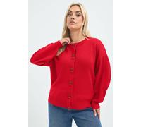 Yours Women's Cherry Bow Button Cardigan in Red | Size: 18-20 Yours Red 18-20