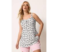 Yours Women's Cherry Print Frill Vest Top in Ivory | Size: 26-28 Yours Ivory 26-28