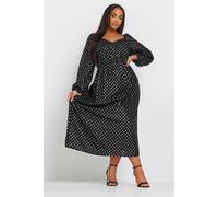 Yours Curve Silver Polka Dot Chiffon Maxi Dress - Women's - Plus Size Curve