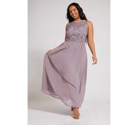 Yours Women's Chiffon Maxi Dress in Dusty Pink | Size: 16 Yours Dusty Pink 16