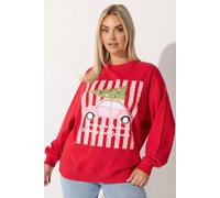 Yours Women's Christmas Lights Novelty Sweatshirt in Red | Size: 22-24 Yours Red 22-24
