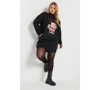 Yours Women's Christmas Teddy Sweatshirt Dress in Black | Size: 20 Yours Black 20