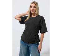 Yours Women's Cinched Waist T-Shirt in Black | Size: 20