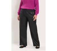Yours Women's Coated Pull On Trousers in Black | Size: 18S