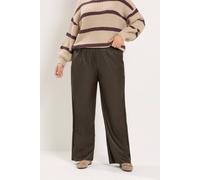 Yours Women's Coated Pull On Trousers in Chocolate | Size: 18R