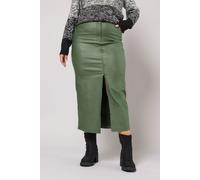 Yours Women's Coated Split Hem Midaxi Skirt in Green | Size: 22 Yours Green 22