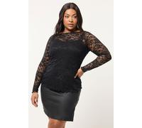 Yours Limited Collection Curve Coated Split Hem Mini Skirt - Women's - Plus Size Curve Black