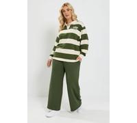 Yours Women's Collared Sweatshirt & Jogger Set in Olive | Size: 18