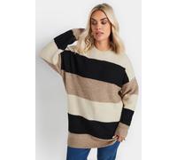 Yours Curve Colourblock Knitted Jumper - Women's - Plus Size Curve Cream