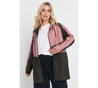 Yours Colourblock Lightweight Parka Jacket In Pink Pink 18