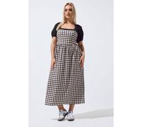 Yours Women's Contrast Gingham Maxi Dress in Black | Size: 22/24