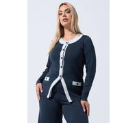 Yours Women's Contrast Knitted Top in Dark Navy | Size: 10/12