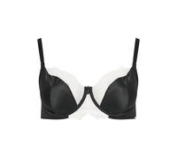 Yours Women's Contrast Lace Non-Padded Underwired Bra in Black | Size: 44E