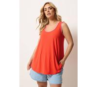 Yours Women's Contrast Stitch Vest Top in Orange | Size: 16 Yours Orange 16