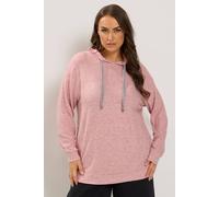 Yours Curve Brown Contrast Tie Soft Touch Hoodie - Women's - Plus Size Curve